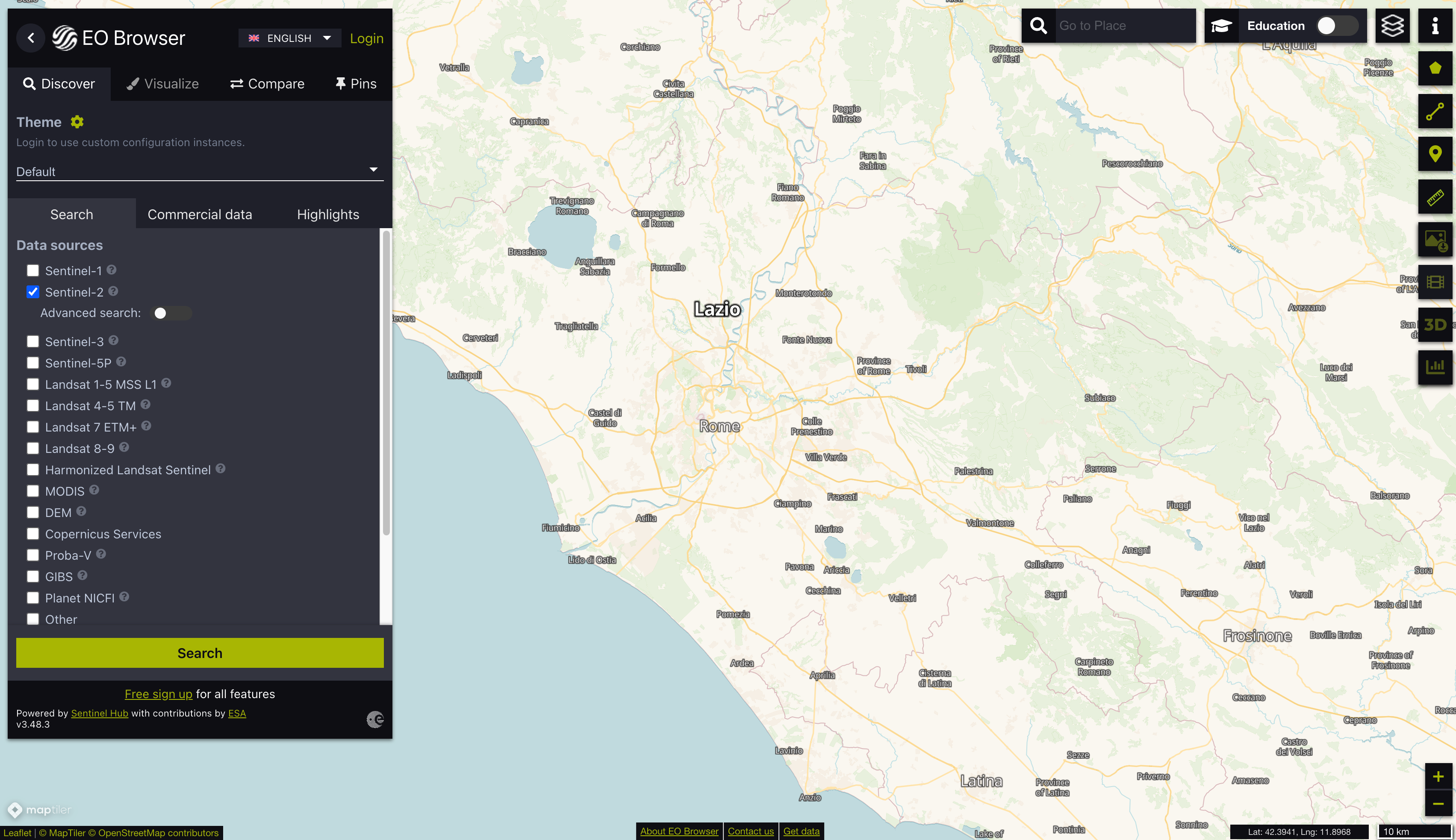 Sentinel HUB EO Browser