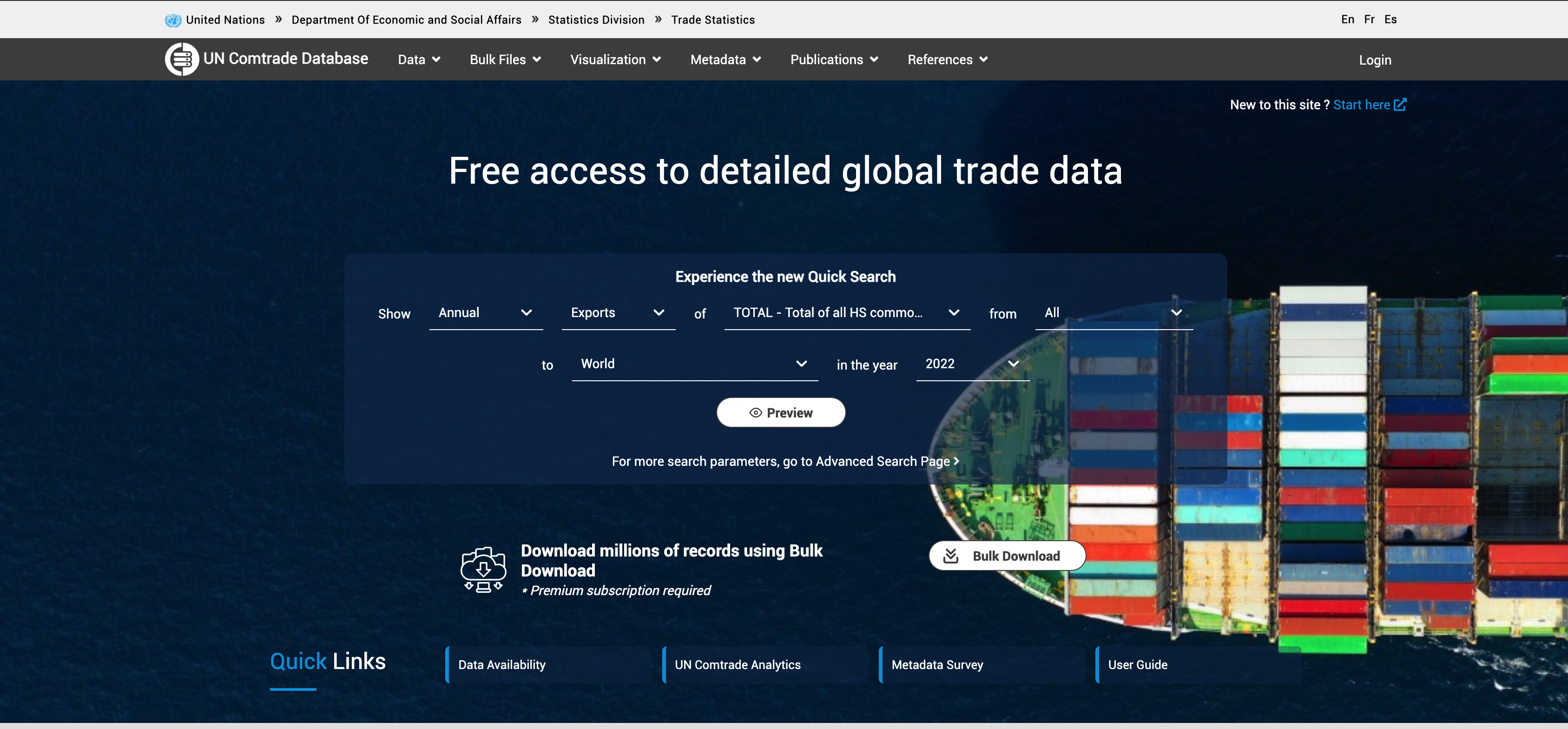 Портал Comtrade UN